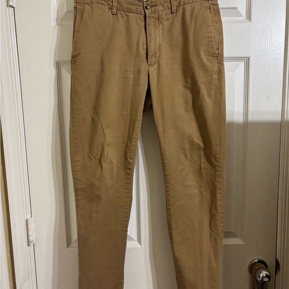 Ralph Lauren Khaki Chino Pants with Stretch Slim Fit